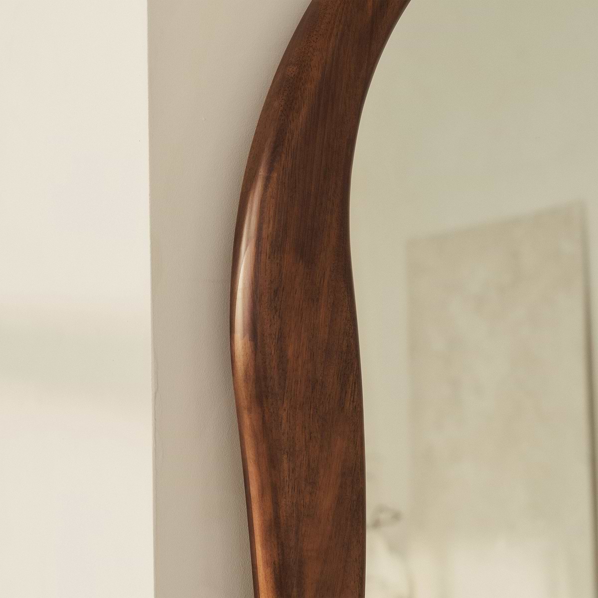 Arcurva - Extra Large Full Length Dark Wood Irregular Mirror 190cm x 120cm