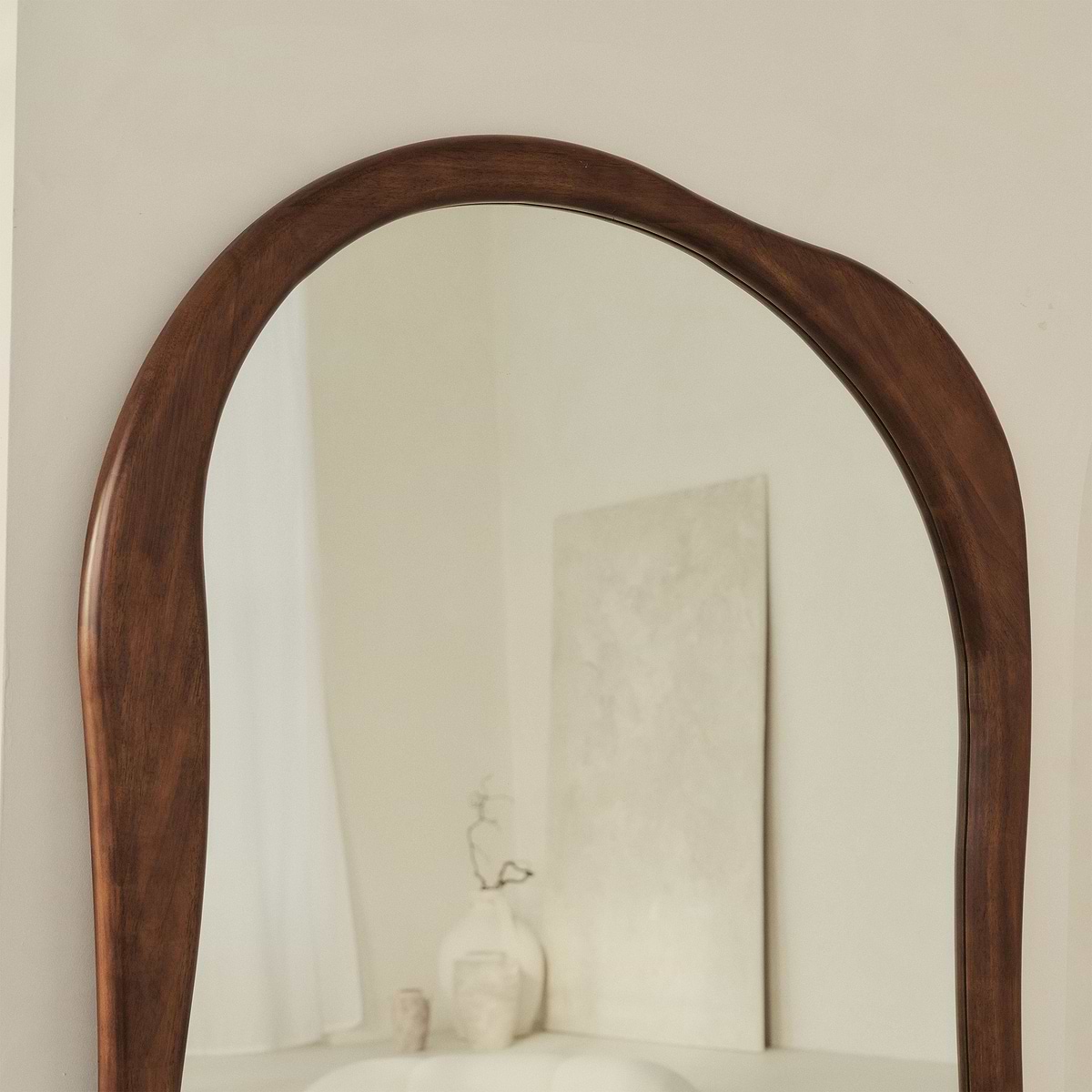 Arcurva - Extra Large Full Length Dark Wood Irregular Mirror 190cm x 120cm