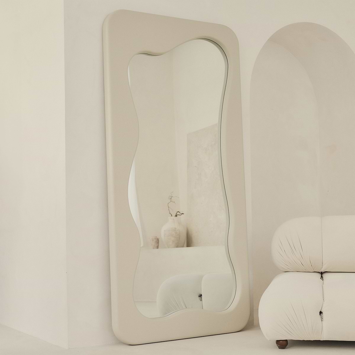 Elara - Full Length Irregular Concrete Mirror 190cm x 90cm