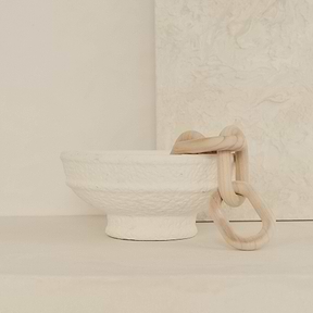 Toledo - Large White Textured Terracotta Bowl