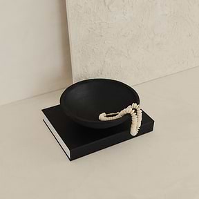 Matera - Large Black Textured Terracotta Bowl