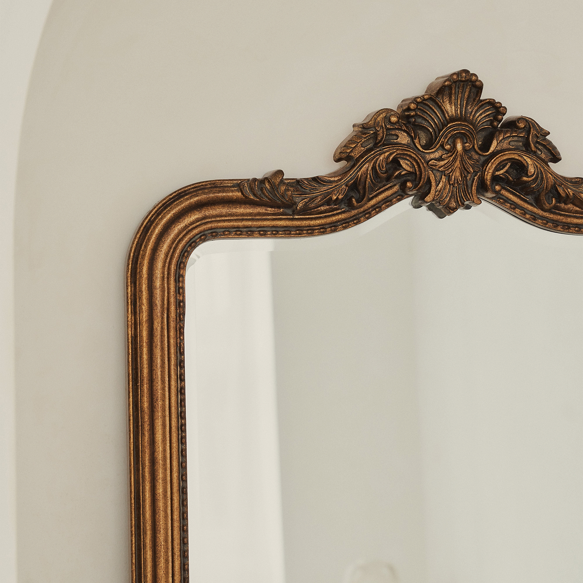 James - Large Gold Arched Wall Mirror 110cm x 80cm
