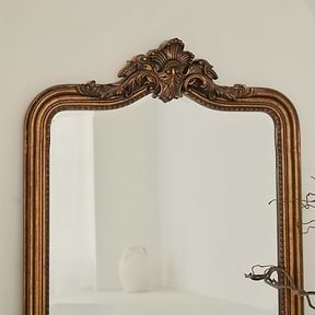 James - Large Gold Arched Wall Mirror 110cm x 80cm