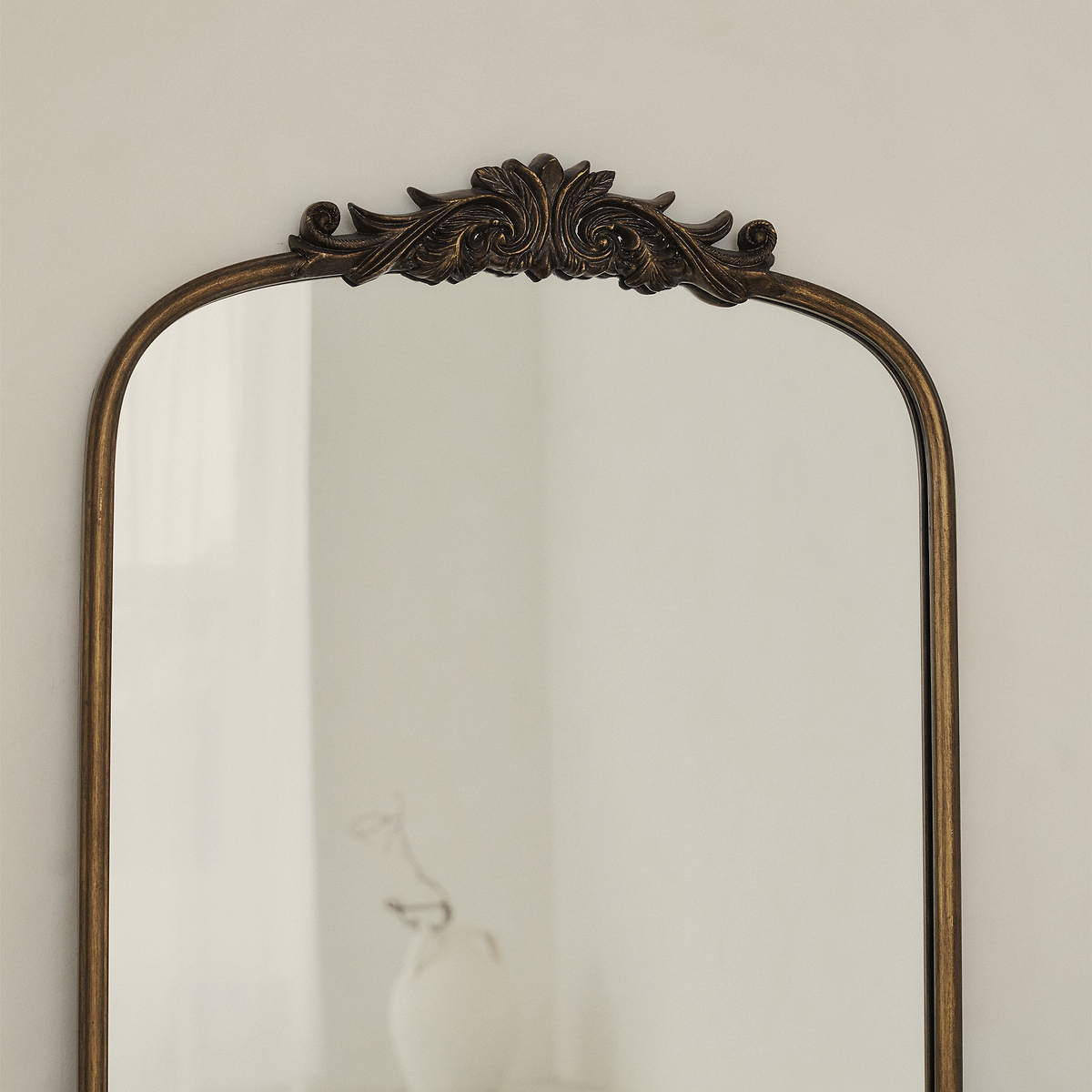 Amelia - Gold Arched Metal Portrait Mirror 100cm x 64cm