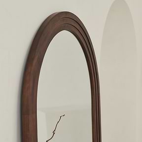 Luciano - Large Full Length Arched Dark Wood Mirror 180cm x 90cm