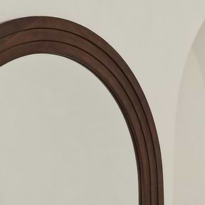 Luciano - Large Full Length Arched Dark Wood Mirror 180cm x 90cm