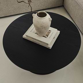 Madison - Large Black Wooden Round Coffee Table