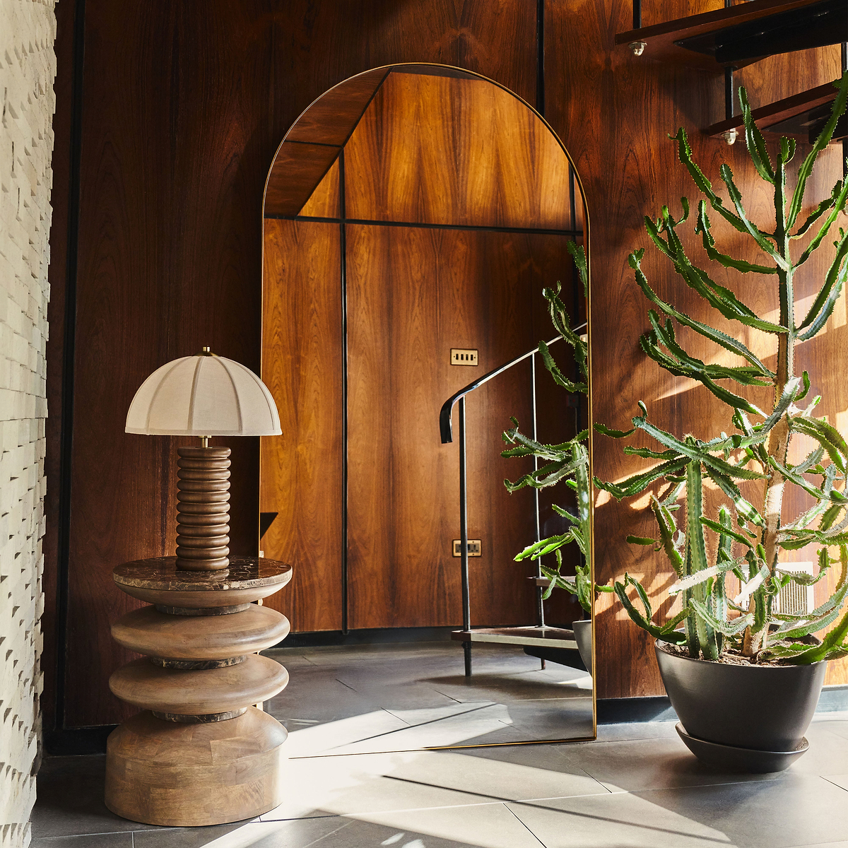 Theo - Full Length Gold Arched Large Metal Mirror 180cm x 90cm