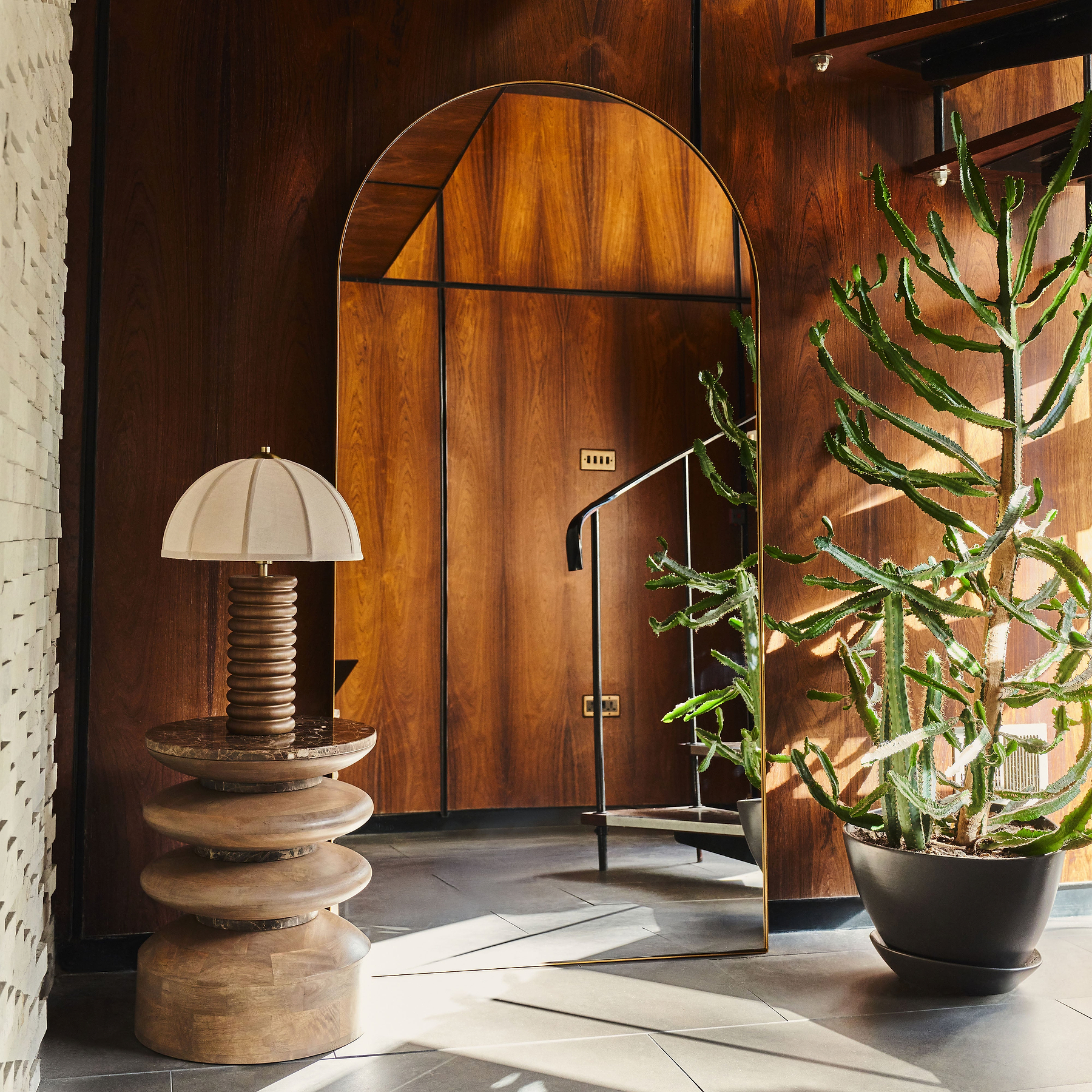 Theo - Full Length Gold Arched Large Metal Mirror 180cm x 90cm