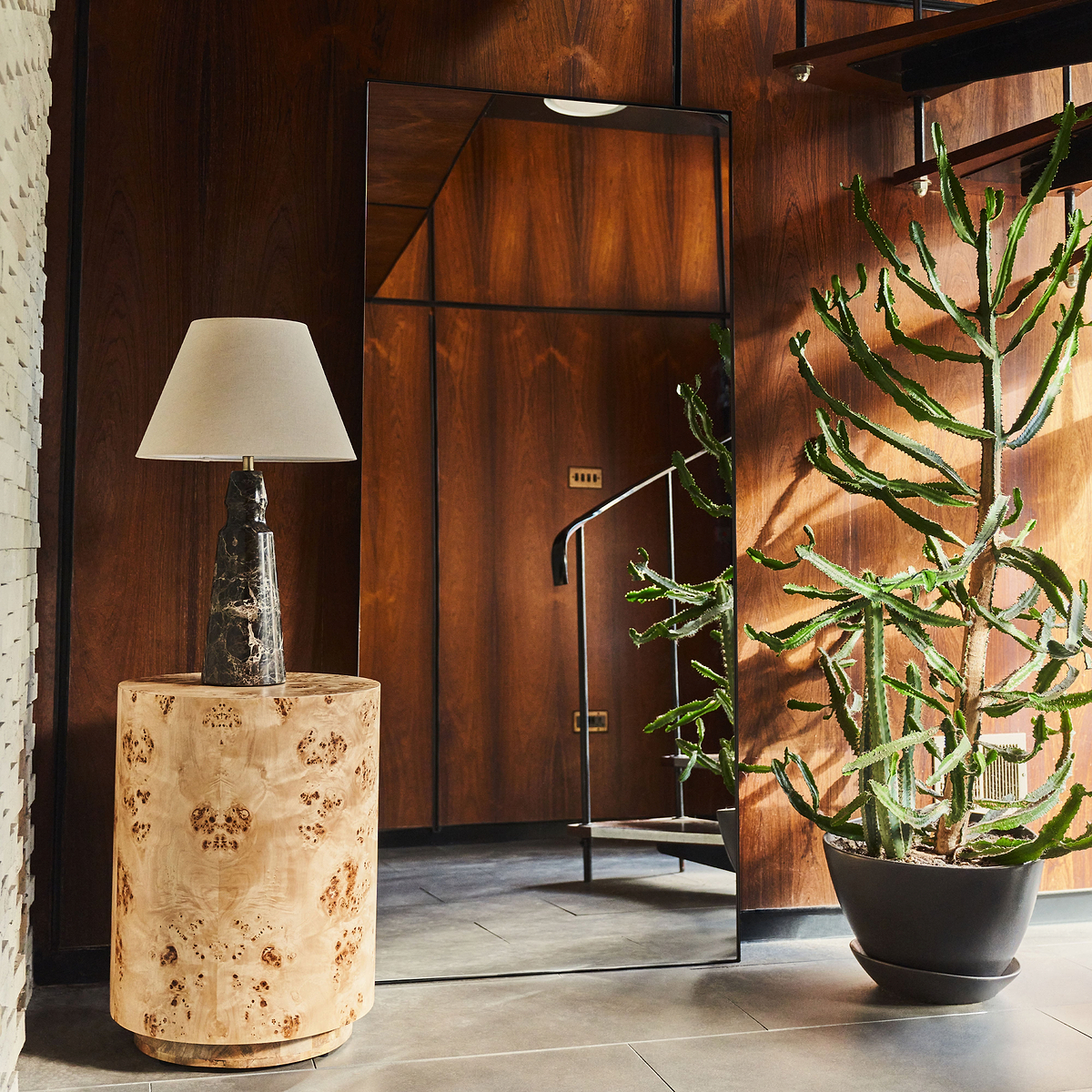 Theo - Full Length Black Rectangular Large Metal Mirror 179cm x 80cm