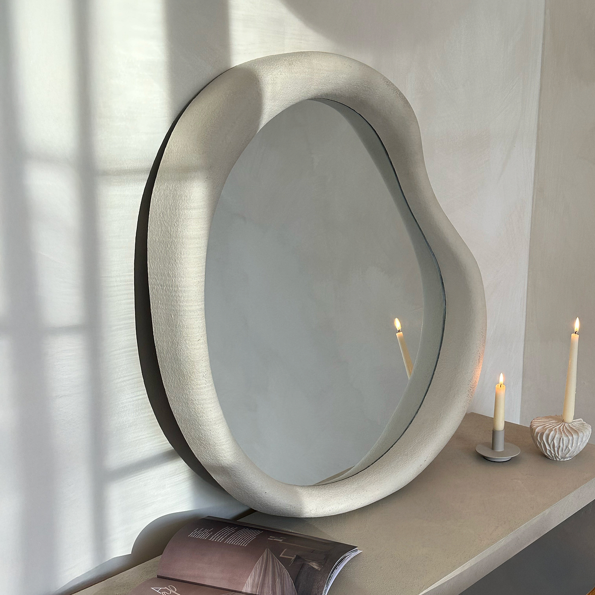 Wabi-Sabi - Concrete Irregular Wall Mirror 80cm x 72cm