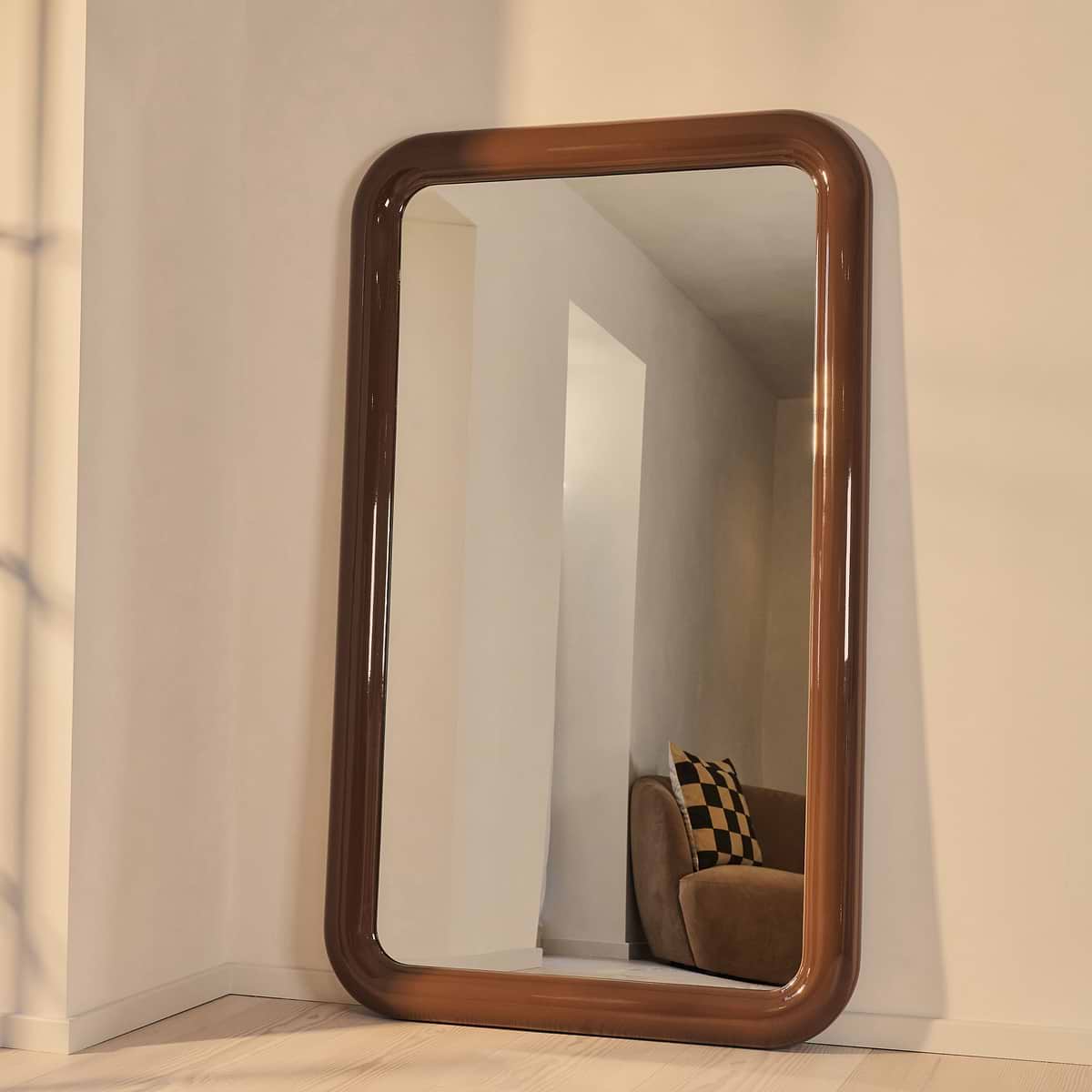 Obsidian - Full Length Rectangular Chocolate Gloss Extra Large Mirror 200cm x 120cm