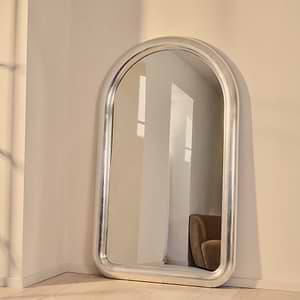 Obsidian - Full Length Arched Brushed Chrome Extra Large Mirror 200cm x 120cm