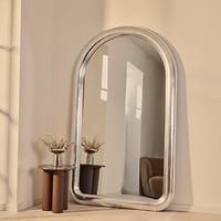 Obsidian - Full Length Arched Brushed Chrome Extra Large Mirror 200cm x 120cm