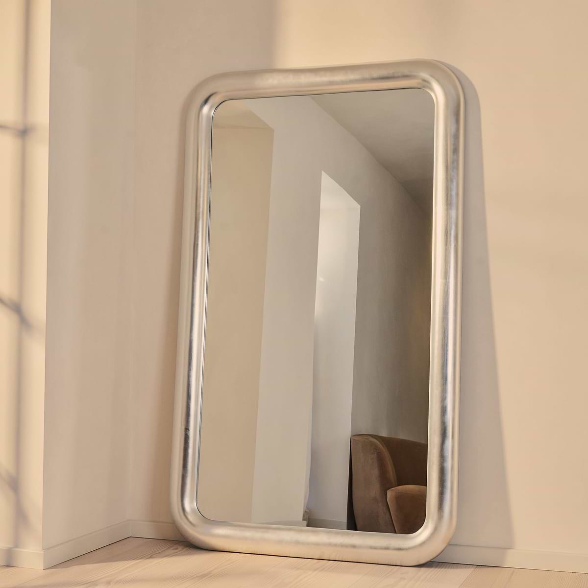 Obsidian - Full Length Rectangular Brushed Chrome Extra Large Mirror 200cm x 120cm