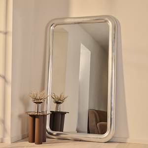Obsidian - Full Length Rectangular Brushed Chrome Extra Large Mirror 200cm x 120cm