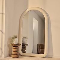 Obsidian - Full Length Arched Ivory Gloss Extra Large Mirror 200cm x 120cm