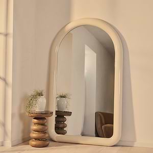 Obsidian - Full Length Arched Ivory Gloss Extra Large Mirror 200cm x 120cm