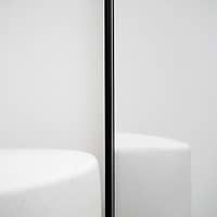 Full length black large metal mirror closeup