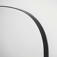 Full length black large metal mirror closeup