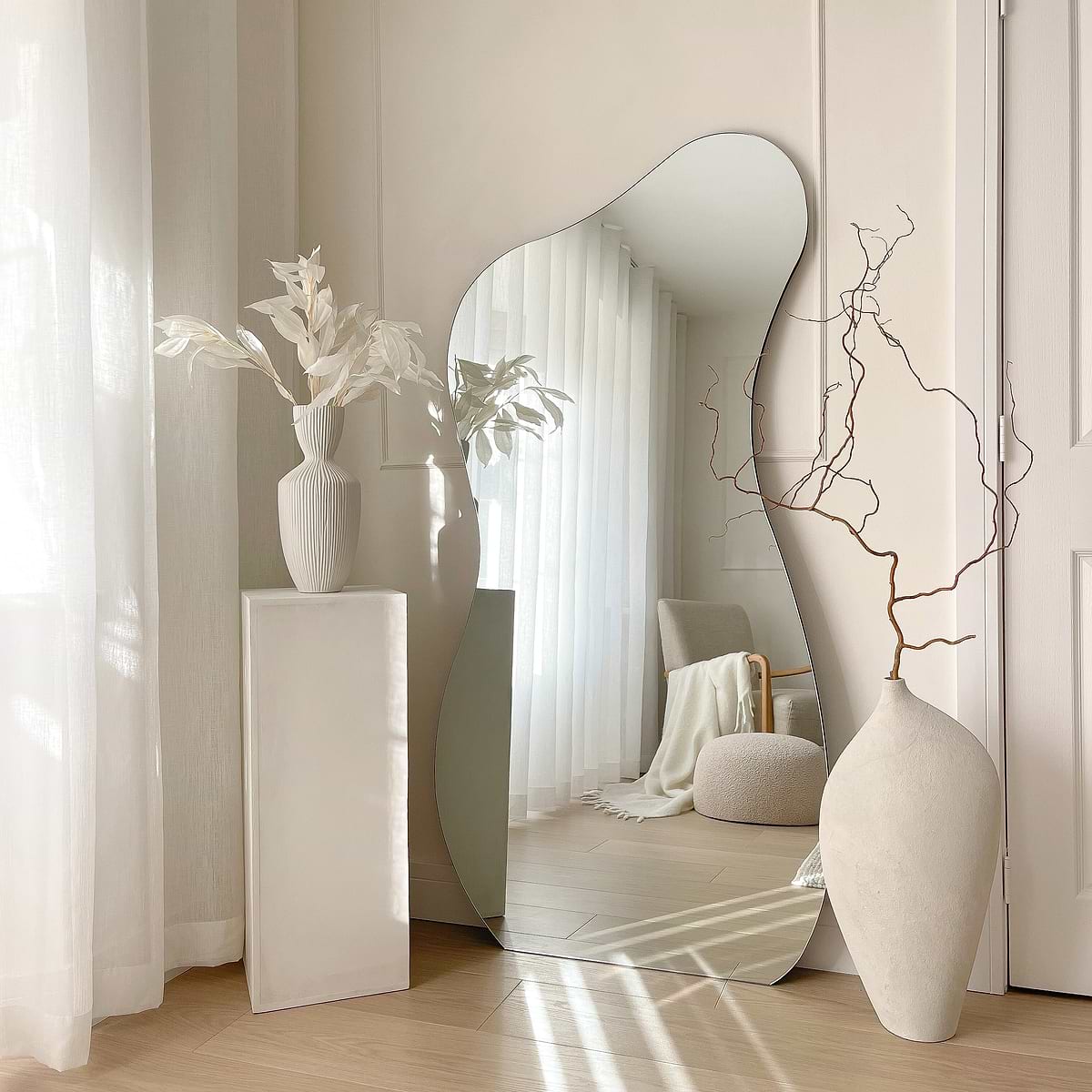 Large Frameless Full Length Pond Mirror 170cm x 80cm- Edge