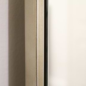 Champagne Full Length Arched Metal Mirror detail shot of frame side