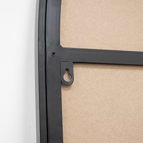 Full Length Black Arched Large Metal Mirror mounting hooks