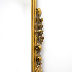 Detail shot of Gold Arched Metal Overmantle Mirror frame side