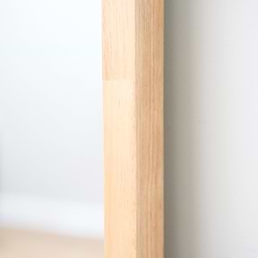 Natural Organic Full Length Wooden Arched Mirror detail shot of frame side