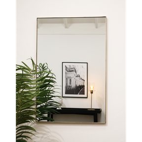 Gold Rectangular Metal Wall Mirror opposite wall mirror