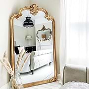 Full Length Extra Large Gold Ornate Mirror in living room