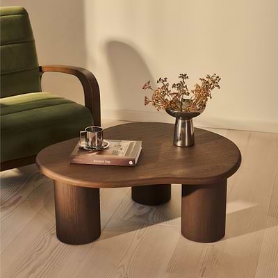 Savanna - Dark Wood Irregular Wooden Coffee Table