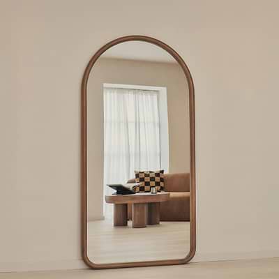 Amora - Full Length Large Arched Warm Wood Mirror 180cm x 90cm