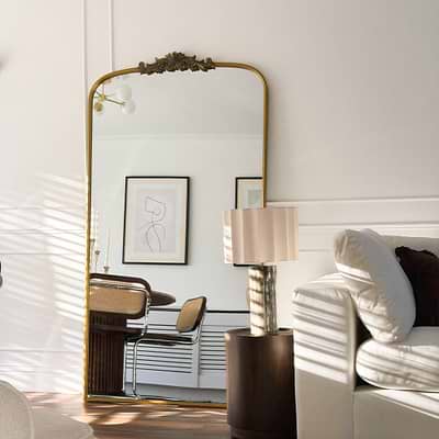 Amelia - Full Length Gold Arched Metal Mirror 186cm x 100cm
