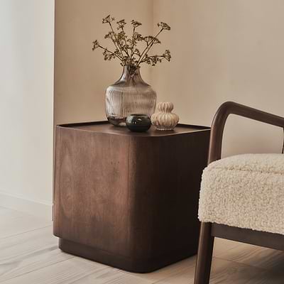 Fairmont - Dark Wood Premium Square Side Table