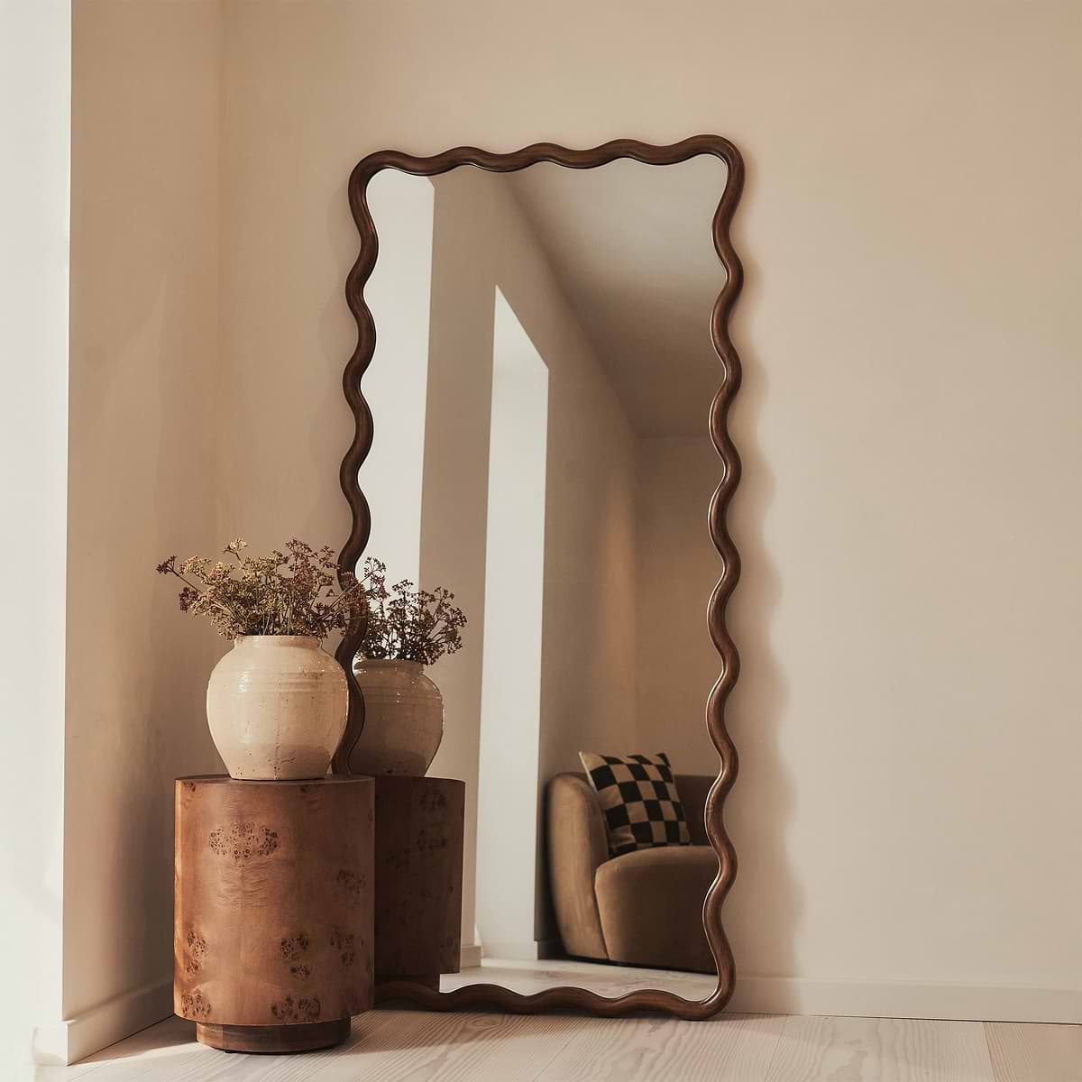 Miroir MAREA — Pleine Longueur — Bois Sombre