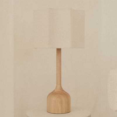 Esme - Light Wood Inverted Scallop Shade Table Lamp