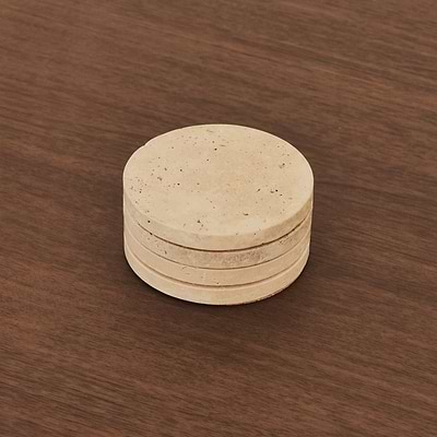 Marbelle - Cream Travertine Coasters Set of 4 Round