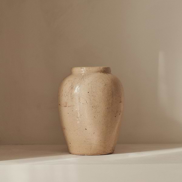 Portera - Beige Gloss Ceramic Vase