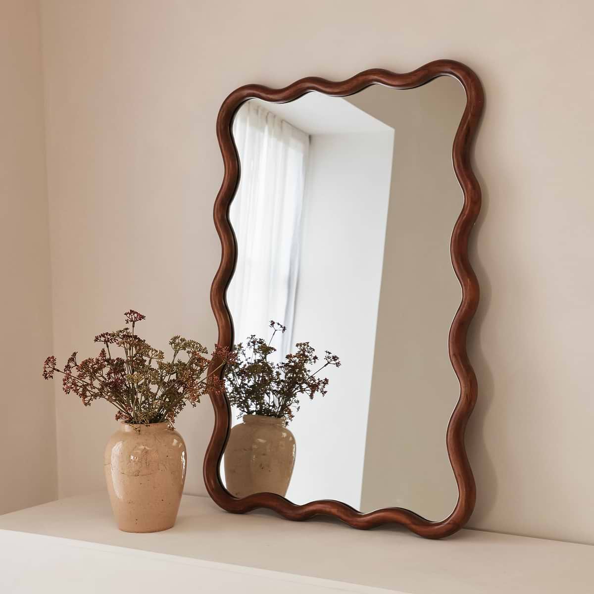 Miroir MAREA Format Mural · Bois Sombre