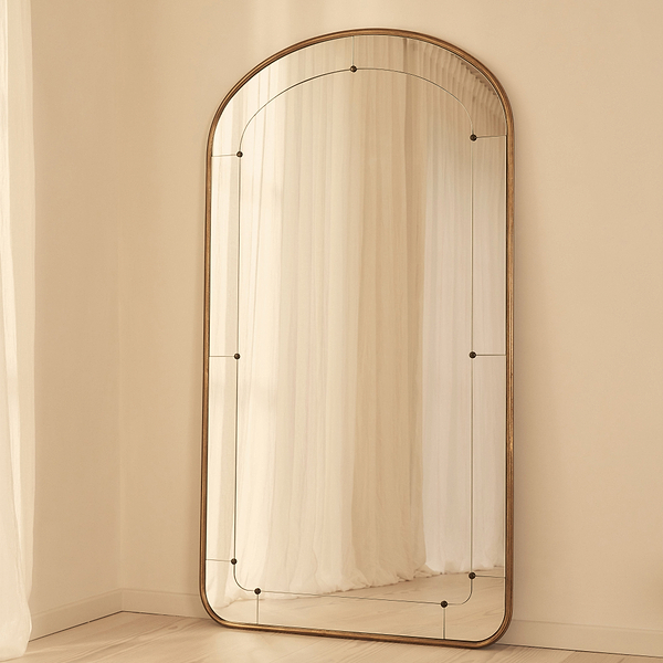 Venosa - Full Length Gold Arched Metal Mirror 180cm x 100cm