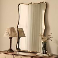 Elise - Gold Art Deco Metal Overmantle Mirror 120cm x 80cm