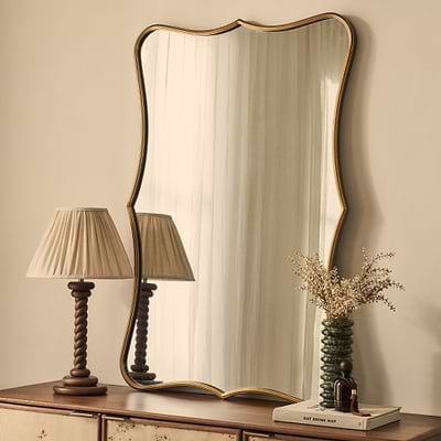Elise - Gold Art Deco Metal Overmantle Mirror 120cm x 80cm