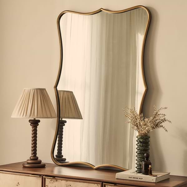 Elise - Gold Art Deco Metal Overmantle Mirror 120cm x 80cm