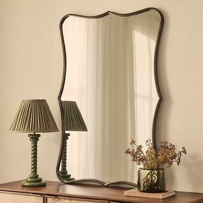 Elise - Antique Bronze Art Deco Metal Overmantle Mirror 120cm x 80cm