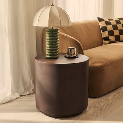 Angelo - Minimal Chocolate Brown Round Side Table