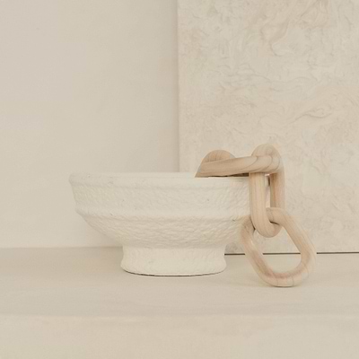 Toledo - Large White Textured Terracotta Bowl