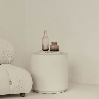 Angelo - Minimal Concrete Round Side Table