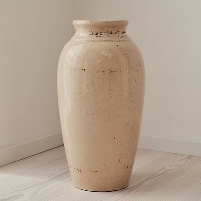 Cadira - Large Beige Gloss Ceramic Vase