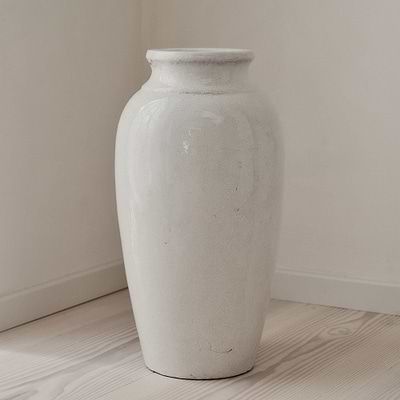 Cadira - Large Ivory Gloss Ceramic Vase